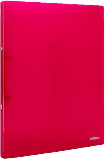 Klemmbrett Metron Kunststoff A4 2cm 2 Ringe Transparent Rotes