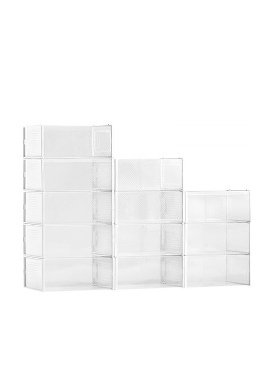 Vevor Plastic Cutie de Depozitare cu Capac Alb 34x23x14cm 12buc