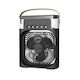 Fan Mini Air Cooler Usb Electric Fan Humidifier 7 Light Colors 3 Speeds 10w Black
