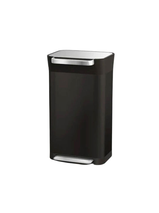 Joseph Joseph Coș de Gunoi din Oțel Inoxidabil Negru 30lt 1buc