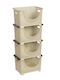 Küchengestell Kunststoff 4 Ebenen Beiges 36,5x27,5x88cm