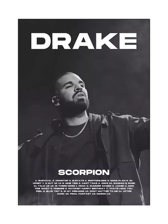 Music Poster Drake Scorpion Ms094 21cm x 30cm Λευκός Κάδρο Pvc