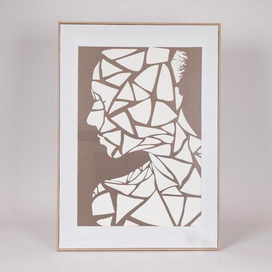 Πινακας Καμβας Προσωπο Καφε Μπεζ 50x3x70cm