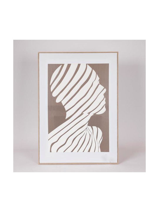 Segeltuch Gemälde Porträt Kaffee Beige 50x3x70cm