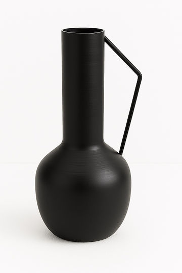 Metallic Black Vase 11xHeight 25cm