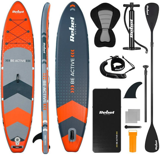 Rebel Active RBA-4501 Надуваема SUP Дъска / Каяк с Дължина 3.5м Оранжева
