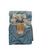 Serafino Decke Wickeltücher für Kinderzimmer Blau mit Tierchen 75x100cm
