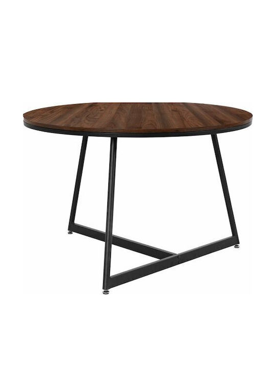 Denton 1023 Round Table Dining Room Wooden Walnut, Black 78x78cm
