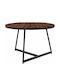 Denton 1023 Round Table Dining Room Wooden Walnut, Black 78x78cm