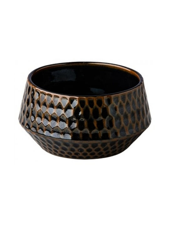 Raw Serving Bowl Round Ceramic Gold with Diameter 13.7cm 4pcs