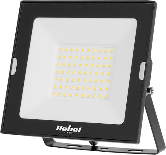 Rebel Στεγανός Προβολέας LED 50W Ψυχρό Λευκό 6500K IP65