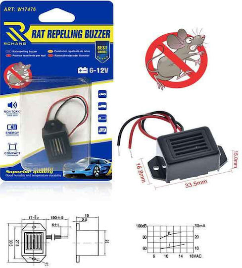 Rchang Car Rodent Repelling Device 6-12v W17476 Rat Repelling Buzzer