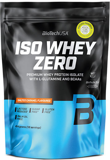 Biotech USA Iso Whey Zero Lactose Reduced Protein Whey Gluten Free with Flavor Salted Caramel 454gr