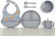 Feeding Set made of Plastic Gray 6pcs