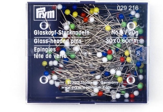 Ace Pins Glass Head Multicolor Size 9 Length 30 Mm Prym 029216