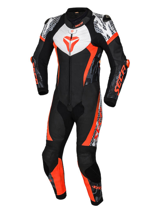 Costum de piele pentru motociclist Armr galben Seca Srs One