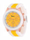 Cheeky Men's Watch Battery with Yellow Rubber Strap