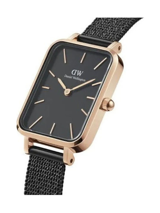Daniel Wellington Petite Ανδρικό Ρολόι 29mm Μπαταρίας με Μαύρο Μεταλλικό Μπρασελέ