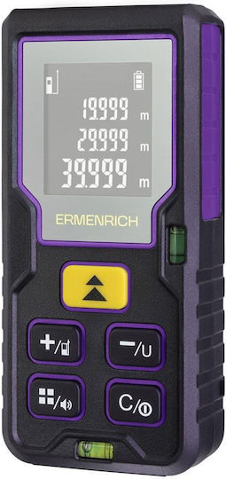 Laser Measurer Ermenrich Reel Plus Gd100 3-line Display Up To 100 Meters Measuring Range Horizontal Vertical Bubble Level Black