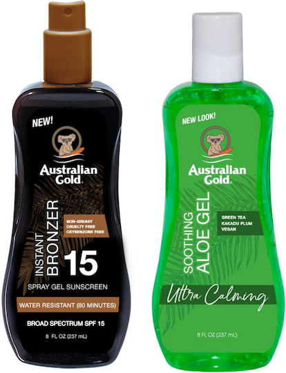 Australian Gold Spray Gel Bräunungsbringer Spf15 + Aloe Nach Sonnenpflege