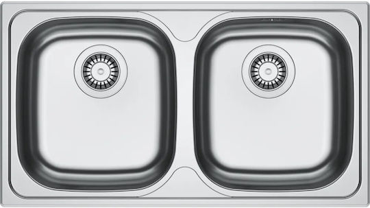 Franke Spark 620 Ένθετος Νεροχύτης Inox Σατινέ Μ78xΠ43.5cm Ασημί