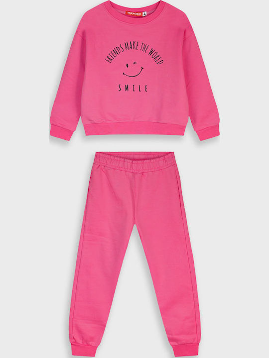 Kids Sweatpants Set Fuchsia 2pcs