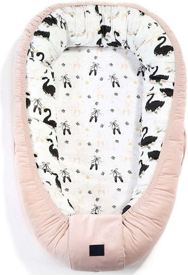 La Millou Moonlight Swan Baby Nest Εκρού Ροζ 70x110cm