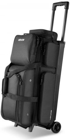 Vevor 3 Ball Bowling Bag Wheels Double Roller Bowling Bag Shoe Compartment