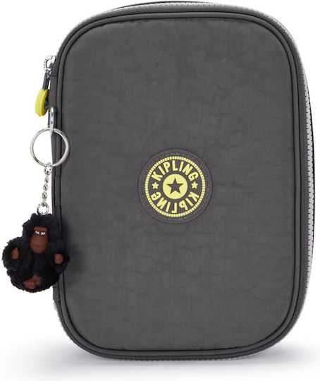 Kipling 100 Pens Pencil Case Cylinder Gray
