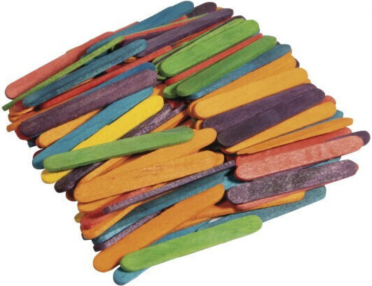 Σετ 300τεμ Ξυλινα Sticks Χρωματιστα 5.5x0.5cm Fsc 100%