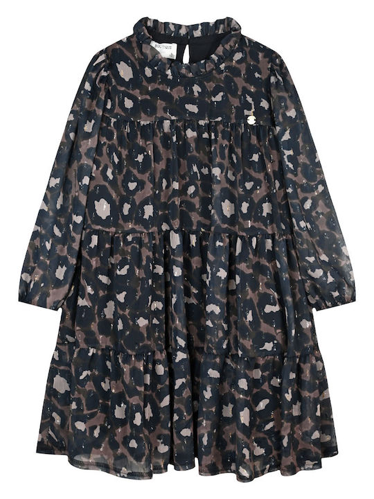 Girls Dress Long Sleeve Animal Print Set of 2 with Accessories Multicolour