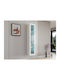 Venenou 129 Wall Living Room Display Cabinet made of Wood with Glass & Lighting White 40x30x180cm