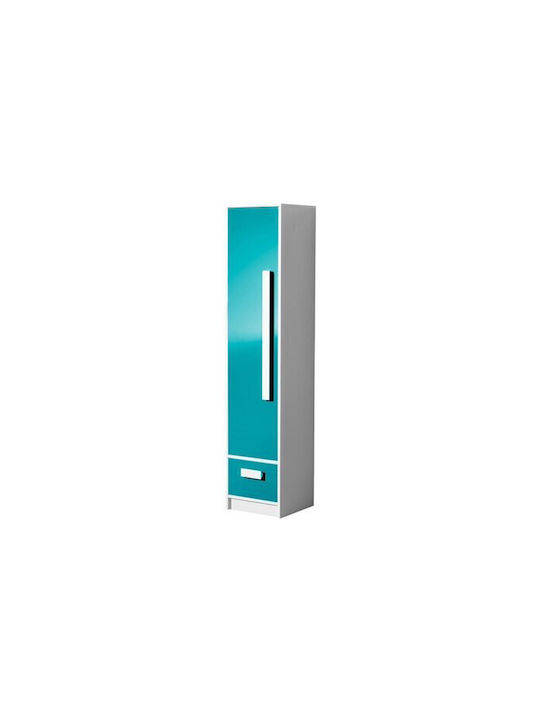 Bookcase Merevari 105 Glossy Turquoise White 40x40x191cm