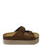 Women's Flat Sandals Anatomic Flatforms in Brown Color