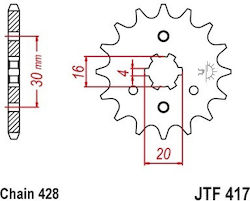 Vorderes Ritzel 417.15 Kawasaki El125/Modenas Jaguh 175 Jt