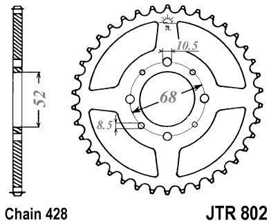Hinteres Ritzel 802.33/802 33 F Kawasaki Kazer Kriss Fx Shogun Adresse 125 33δ Pbr