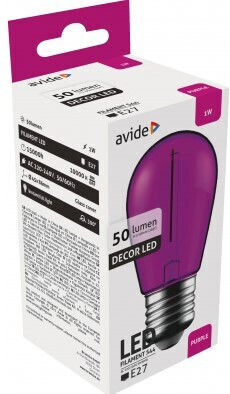 Avide Bulb Bec LED 1W pentru Soclu E27 Violet