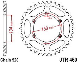 Заден Зъбен Колело 460.50 Fe 9506.50 489 50 C45 Kawasaki Кх Kxf 125-500/klx 250 50з Pbr