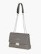Leder Damentasche Schultertasche Gray