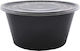 Microwave Safe Round Black Container With Lid 1000ml 50pcs