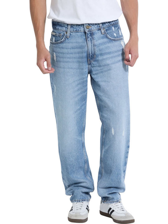 Men's Jeans Pants With Relaxed Tapered Fit Blue