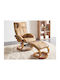Berwyn 2736 Relax Massage Swivel Armchair with Footstool Brown 39x50x42cm