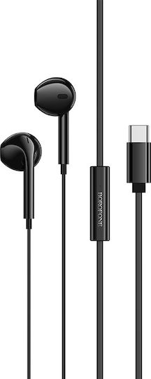 Borofone Bm99 Star In-ear Handsfree Ακουστικά με Βύσμα USB-C Μαύρο