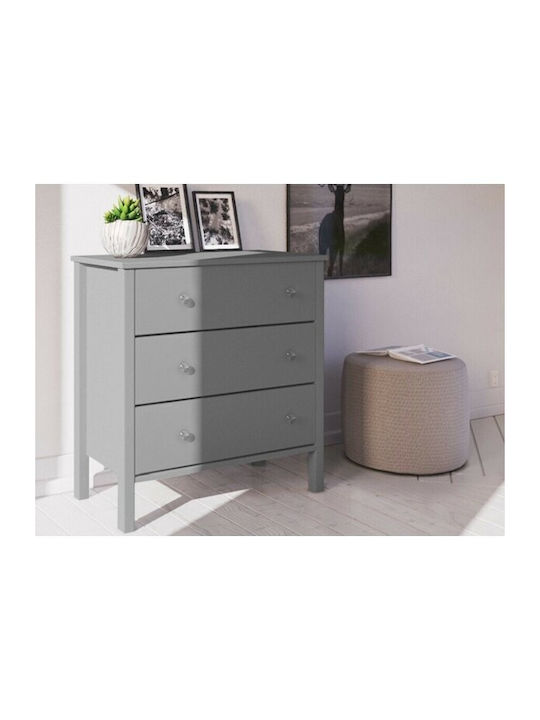 Συρταριέρα Κρεβατοκάμαρας aus Holz & Metall Denton 1425 Grey 80x41x84cm