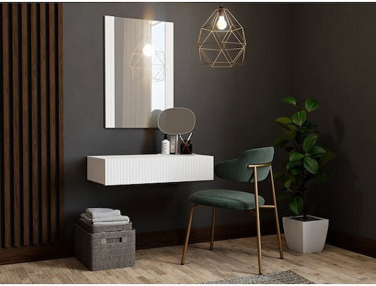 Тоалетна за грим Levmari 111 Дървена White с Огледало 80x42x97бр