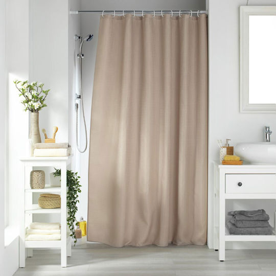 Sidirela Puerto Fabric Shower Curtain 180x200cm Beige E-4109-beige