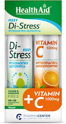Health Aid Fizzy Di-stress Combo Pack 1000mg 2x20 Αναβράζοντα Δισκία