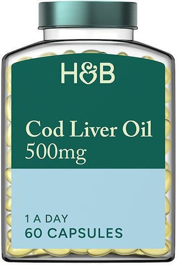 Holland & Barrett Cod Liver Oil Ulei de ficat de cod 500mg 60 capace