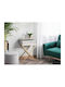 Rectangular Side Table Berwyn 1730 Glass Foldable with Drawers Silver Gold M50xL40xH70cm