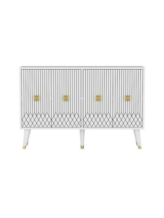 Sideboard Dunliru 100 Wooden Gold, White 120x30...